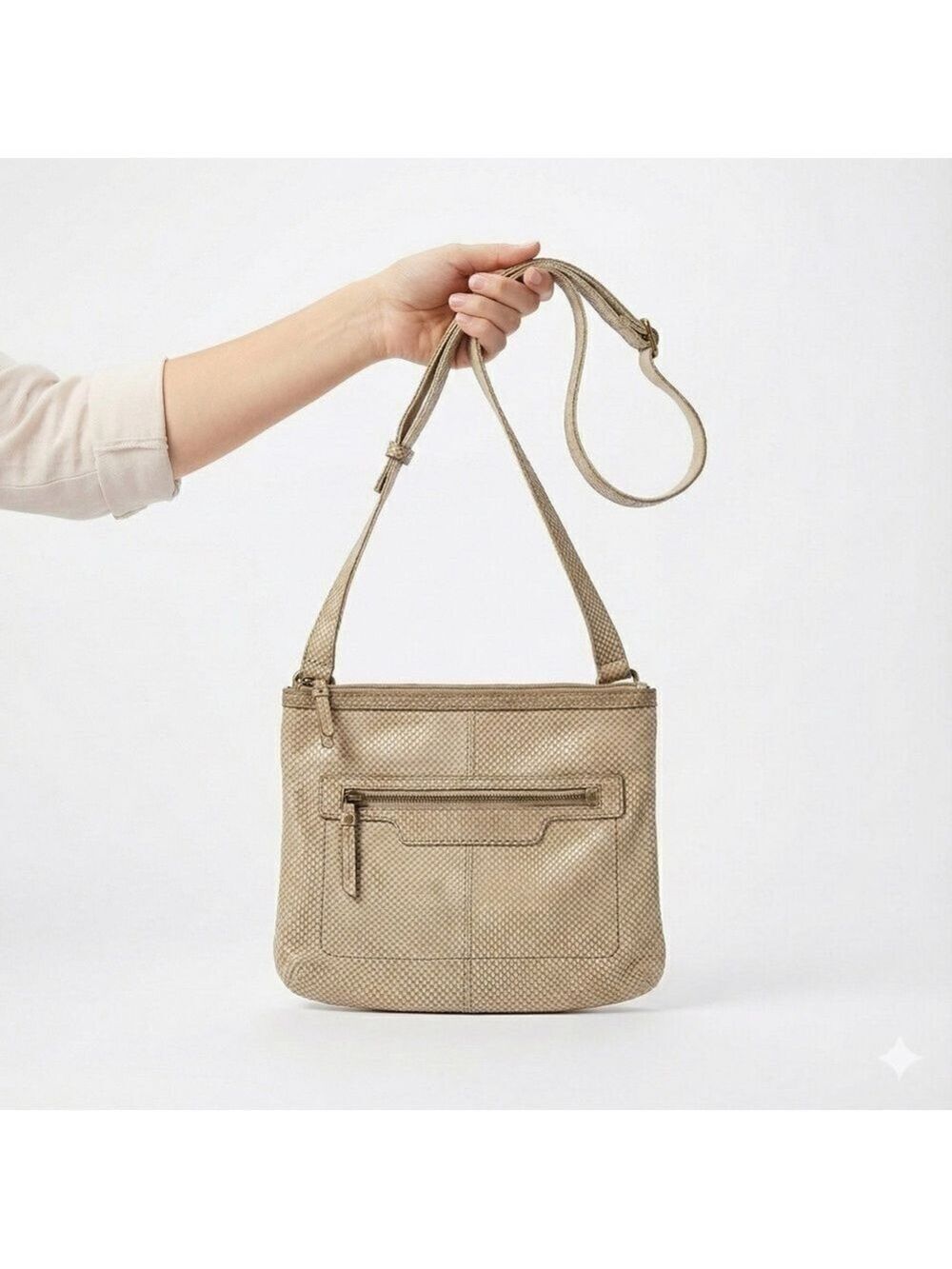 FOSSIL ‘Long Live Vintage’ Embossed Leather Crossbody Bag Tote Satchel